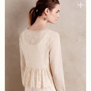 Anthro Knitted & Knotted Sparkle Lace Cardigan